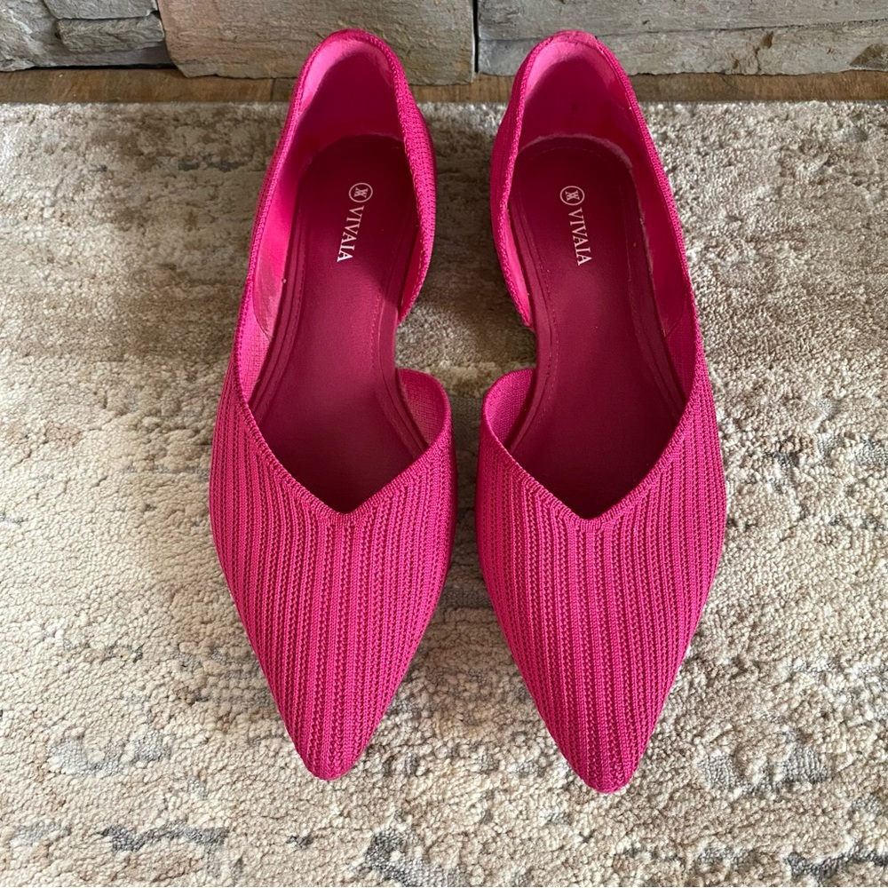 Vivaia Melia Pointed-Toe Flats D’Orsay Knit Pitaya Pink Slip On: 10.5 - Picture 2 of 9